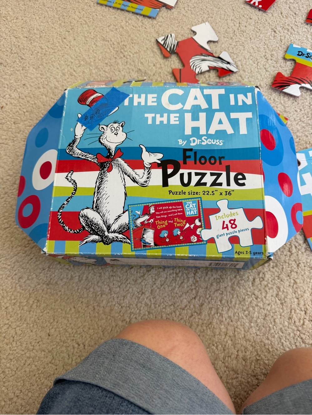 Dr. Seuss The Cat in the Hat Floor Puzzle - Blue